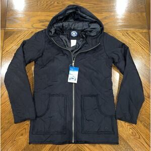 Polar King By Key Black Quilted Hooded Jacket Women Small NWT Winter Puffer Coat